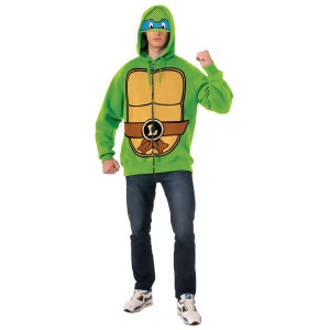 Adult's Mens Teenage Mutant Ninja Turtles Tmnt Leonardo Zip Up Hoodie - Mens Standard (44) 44" chest~ 5'9" - 5'11" approx 170-190lbs