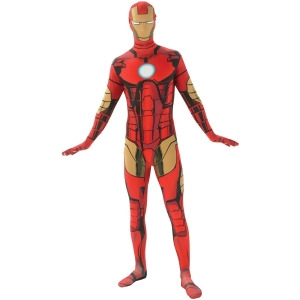 Adult Mens Marvel Comics Hero Iron Man 2nd Skin Full Body Jumpsuit - Mens X-Large (44-46) 44-46" chest~ 5'10" - 6'3" approx 190-210lbs