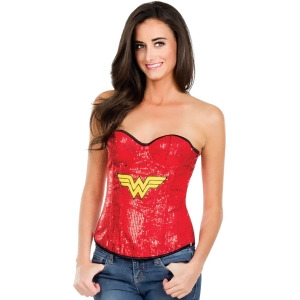 Adult Women's Sexy Dc Comics Wonder Woman Sequin Corset Costume Accessory - Large 11-13~ 30-32 waist~ 40-42 hips~ 38-40 bust~ C-D