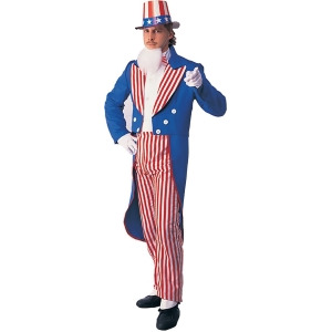 Adult's Mens Patriotic Independence Day United States Uncle Sam Costume - Mens Small (34-36) 34-36" chest~ 5'6" - 5'10" approx 100-125lbs
