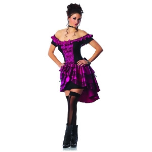 Womens Adult Sexy Sapphire Magenta Dance Hall Queen Costume - MD-LG (6-10)