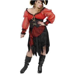 Adults Womens Pirate Buccaneer Beauty Costume X-Large Plus Size 16-22 Womens plus 16-22 approx 36-45 waist 42-49 hips 40-46 - All