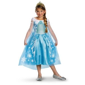 Childs Girls Deluxe Blue Princess Elsa Disney Frozen Costume - Girls Medium (7-8) for ages 5-7~ 48-60 lbs approx 26"-27" chest~ 23"-24" waist~ 25-27" 