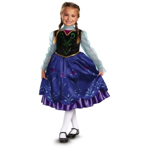 Childs Girls Deluxe Blue Princess Anna Disney Frozen Costume - Girls Small (4-6) for ages 3-5~ 36-47 lbs approx 23"-25" chest~ 21"-22" waist~ 23-25" h