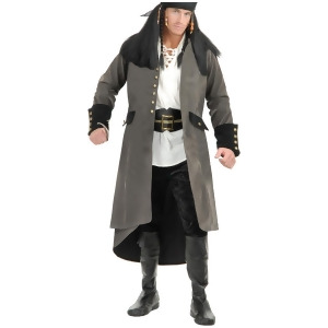 Adult's Treasure Island Pirate Grey Faux Suede Duster Jacket Trench Coat - Small 36-38" chest~ approx 150-180lbs