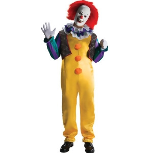 Adult's Mens Deluxe Pennywise It Clown Stephen King Horror Costume - Mens X-Small (Teen 32-34) chest for ages 12-14 approx 23"-27" waist~ 33" inseam
