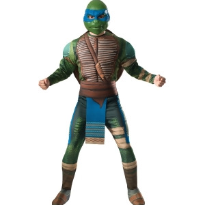 Adult's Mens Deluxe Teenage Mutant Ninja Turtles Movie Leonardo Costume - Mens Standard (44) 44" chest~ 5'9" - 5'11" approx 170-190lbs