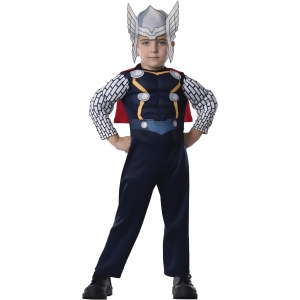 Toddlers Marvel Comics Avengers Muscle Chest Thor Costume Size 2T-4t Toddler 2-4 approx 22 chest waist for 35-39 height - All