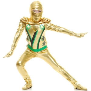Child Gold Boys Ninja Avengers Series 3 Costume - Boys Large (10-12) for ages 8-10~ approx 73 lbs~ 30.5" chest~ 26.5" waist~ 30.5" seat~ for 57-63" he