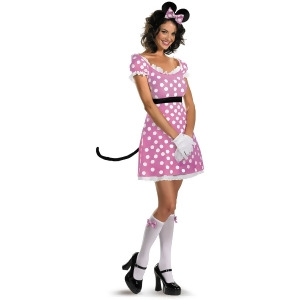 Womens Disney Pink Polka Dot Minnie Mickey Mouse Sassy Sexy Adult Costume - Womens Small (4-6) approx 24-26 waist~ 35-37 hips~ 33-35 bust 110-120 lbs