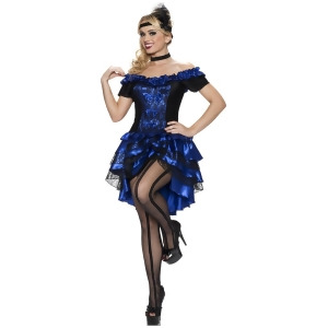 Womens Adult Sexy Blue Dance Hall Queen Costume - MD-LG (6-10)