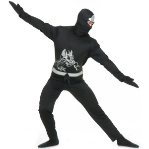 Adult's Mens Black Ninja Avenger Series 2 Martial Arts Costume - Mens Large (42-44) 42-44" chest~ 5'8" - 6'2" approx 175-190lbs