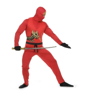 Adult's Mens Red Ninja Avenger Series 2 Martial Arts Costume - Mens Small (36-38) 36-38" chest~ 5'6" - 5'10" approx 120-145lbs