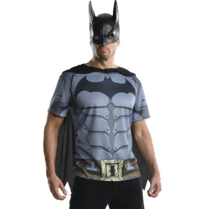 Adult Mens Batman Dc Comics Dark Knight T-shirt Cape Mask Costume Top - Mens X-Large (44-46) 44-46" chest~ 5'9" - 6'2" approx 190-210lbs