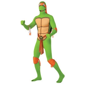 Mens Teenage Mutant Ninja Turtles Michaelangelo 2nd Skin Jumpsuit Costume - Mens Medium (38-40) 38-40" chest - 5'4" approx 120-150lbs