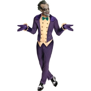 Adult Mens Batman Arkham City Origins Game Joker Suit Costume Large 44 Mens Standard 44 44 chest 5'9 5'11 approx 170-190lbs - All