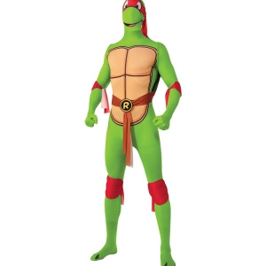 Mens Teenage Mutant Ninja Turtles Raphael 2nd Skin Full Body Jumpsuit Costume - Mens Large (42-44) 42-44" chest~ 5'4" - 5'10" approx 175-190lbs
