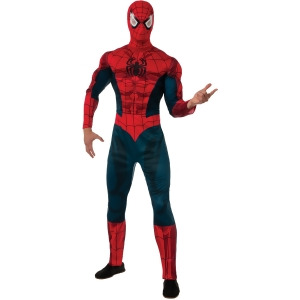 Adult's Mens Deluxe Marvel Comics Universe Amazing Spiderman Muscle Costume - Mens X-Large (44-46) 44-46" chest~ 5'9" - 6'2" approx 190-210lbs