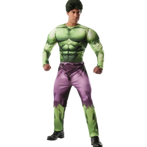 Adult's Mens Deluxe Marvel Comics Universe Avengers Hulk Muscle Costume - Mens X-Large (44-46) 44-46" chest~ 5'9" - 6'2" approx 190-210lbs
