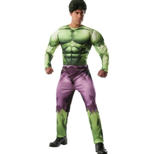 Adult's Mens Deluxe Marvel Comics Universe Avengers Hulk Muscle Costume - Mens X-Large (44-46) 44-46" chest~ 5'9" - 6'2" approx 190-210lbs