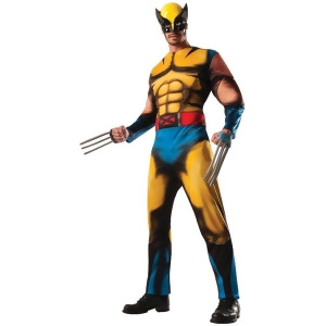 Adult's Mens Deluxe Marvel Comics Universe X-Men Wolverine Muscle Costume - Mens Standard (44) 44" chest~ 5'9" - 5'11" approx 170-190lbs