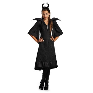 Girls Disney Sleeping Beauty Evil Witch Maleficent Black Gown Costume - Girls Medium (7-8) for ages 5-7~ 58-66lbs approx 27-29" chest~ 24-26" waist~ 3