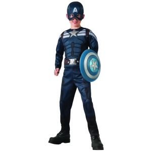 Child's Boys Marvel 2 in 1 Reversible Stealth Retro Captain America Costume - Boys Large (12-14) for ages 8-10 approx 31"-34" waist~ 55-60" height