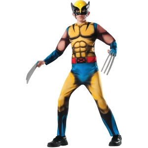 Child's Boys Deluxe Marvel Mutant X-Men Wolverine Muscle Costume - Boys Large (12-14) for ages 8-10 approx 31"-34" waist~ 55-60" height