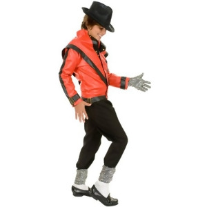 Child Boys Michael Jackson Thriller Red Jacket Costume Accessory - Large 11-13~ 30-32 waist