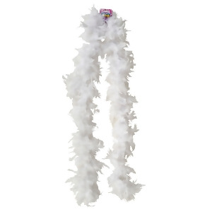Dozen White 72 Feather Boas 20's Show Girl Cabaret Dancer Costume Accessory 6' 72 Inch length - All