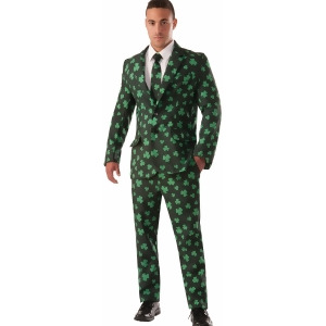 Adult's Mens St. Patrick's Day Shamrock Suit And Tie Costume - Mens XL (50) 5'9" - 6'2" approx 210-235lbs