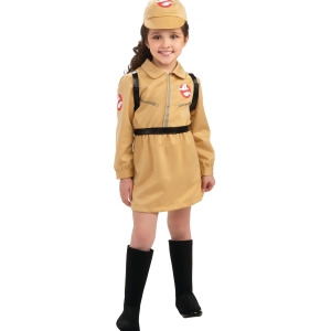 Girls Ghostbusters Ghost Buster Girl Costume - Girls Medium (8-10) for ages 5-7 approx 27"-30" waist~ 50-54" height