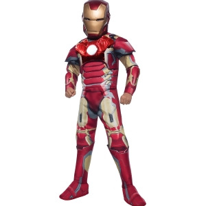 Child Boys Marvel Deluxe Iron Man Avengers 2 Mark 43 Costume - Boys Large (12-14)