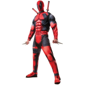 Men's Deadpool Deluxe Fiber Filled Avengers 2 Costume - Mens X-Small (Teen 32-34) chest for ages 12-14 approx 23"-27" waist~ 33" inseam