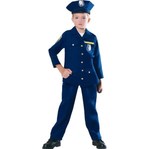 Child Boys Blue Police Officer Cop Costume - Boys Small (4-6)