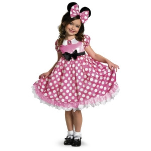 Childs Girls Minnie Mouse Disney Glow In the Dark Dress Costume - Girls Medium (7-8) for ages 5-7~ 48-60 lbs approx 26"-27" chest & 23"-24" waist~ 25-