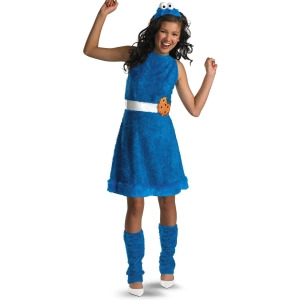 Cookie Monster Sesame Street Tweens Costume Dress Set - Girls XL (Teen 14-16) for ages 12-14~ 85-100 lbs approx 31"-33" chest~ 26"-27" waist~ 34-36" h