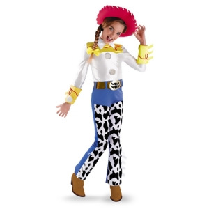 Deluxe Child Girls Jessie Toy Story Cow Girl Costume - Girls Medium (7-8) for ages 5-7~ 48-60 lbs approx 26"-27" chest & 23"-24" waist~ 25-27" hips~ 2
