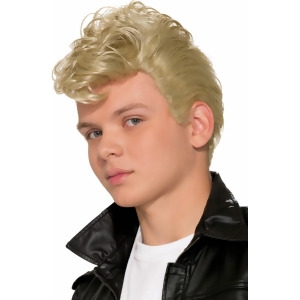 Adults Mens Blonde Greaser West Side Story Punk Wig Costume Accessory Standard size - All