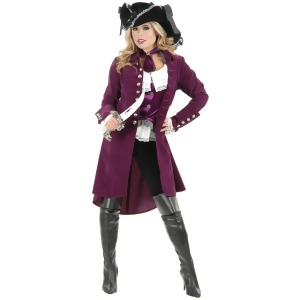 Womens Pirate Lady Vixen Jacket Plumberry - X-Large 14-16 approx 32-36 waist~ 40-42 bust