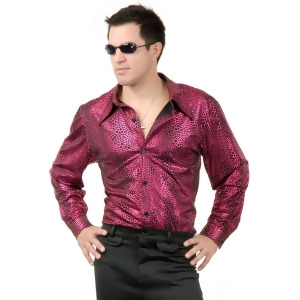 Mens Disco Shirt Liquid Red Black Skin Print Costume Accessory - Extra-Small:  36-38" chest~ approx 150-180lbs