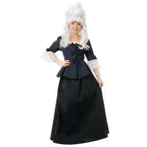 Girls American Revolution Colonial Martha Washington Costume - Girls X-Small (4-6x) for ages 3-5~ approx 45 lbs~ 26.5" chest~ 23.5" waist~ 26.5" seat~