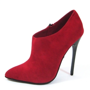 Highest Heel Womens 4.5 Carbon Fiber Ankle Bootie Red Suede Pu Shoes - Women's US Shoe Size 9