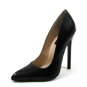 Highest Heel Womens 5 Plain Pump Black Kid Pu Shoes - Women's US Shoe Size 9