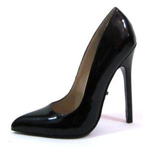 Highest Heel Womens 5 Plain Pump Black Patent Pu Shoes - Women's US Shoe Size 7
