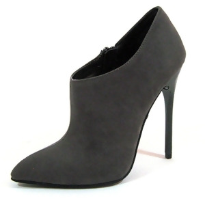 Highest Heel Womens 4.5 Carbon Fiber Ankle Bootie Grey Suede Pu Shoes - Women's US Shoe Size 6