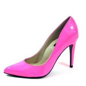 Highest Heel Womens 4 Plain Pump Neon Fuchsia Patent Pu Shoes - Women's US Shoe Size 9.5