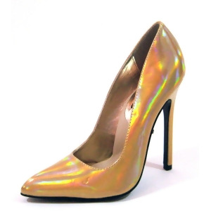 Highest Heel Womens 5 Plain Pump Gold Iridescent Patent Pu Shoes - Women's US Shoe Size 9.5