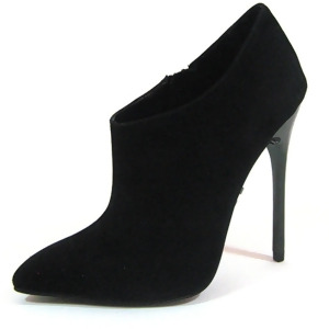 Highest Heel Womens 4.5 Carbon Fiber Ankle Bootie Black Suede Pu Shoes - Women's US Shoe Size 6