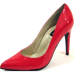 Highest Heel Womens 4 Plain Pump Red Patent Pu Shoes - Women's US Shoe Size 10